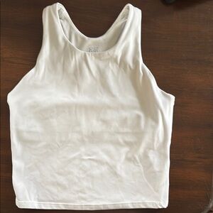 White Sleeveless girls sports top